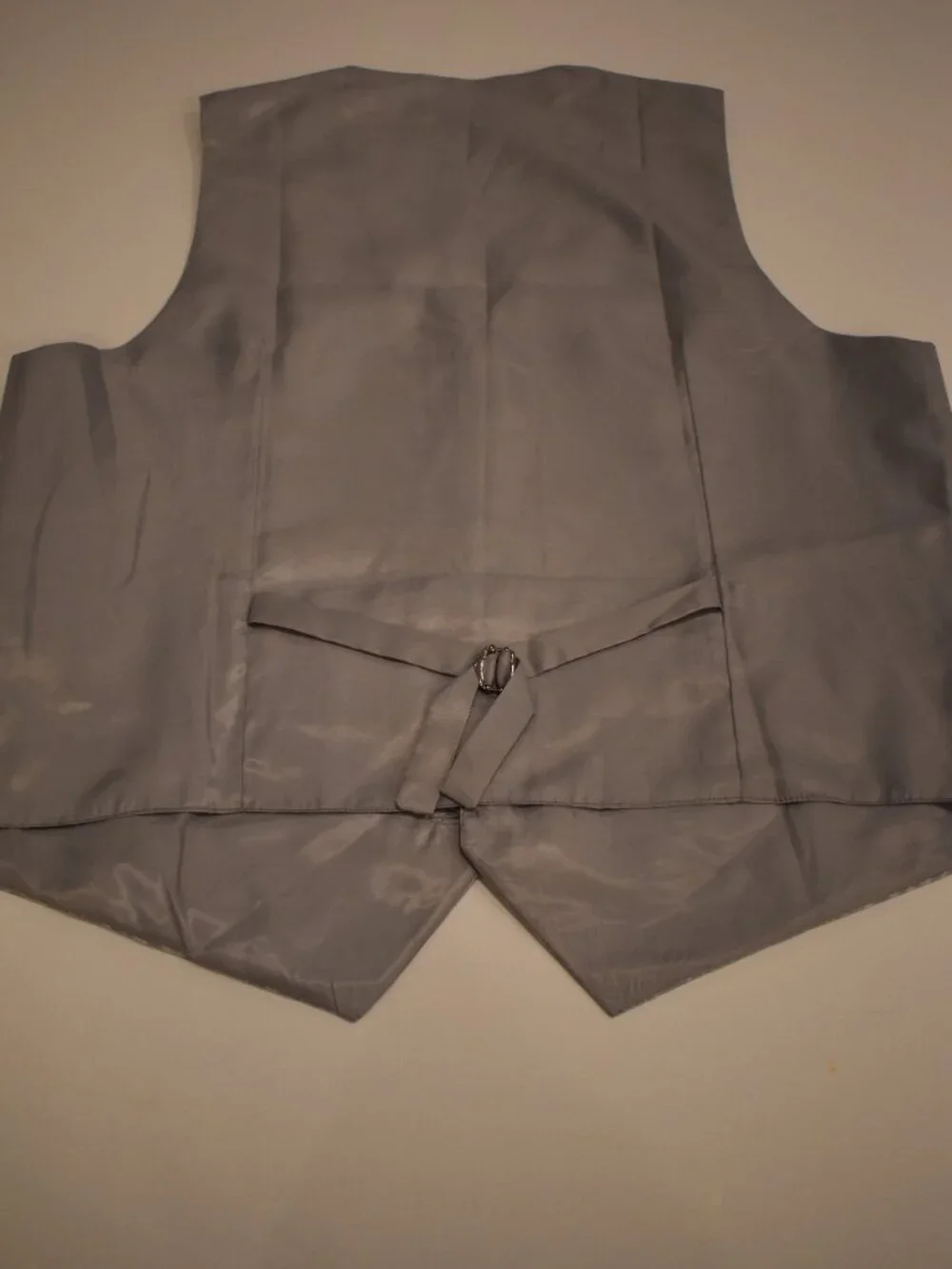 Men's Large FAIMO Silver Gray Floral Jacquard Tuxedo Vest Wedding Formal Prom